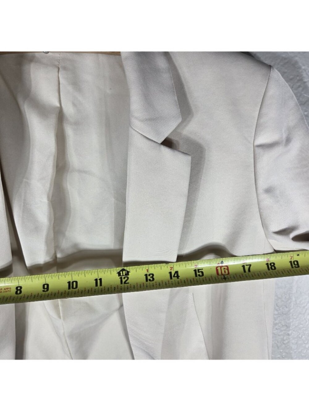 Express Womens Cream Long Blazer Open Front Size S Jacket Long Sleeve - Picture 14 of 16